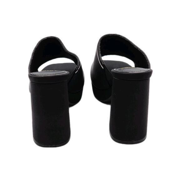 Juicy Couture Juicy Girly Womens Size 8.5 M Heeled Sandals Black White Logo - Picture 10 of 16